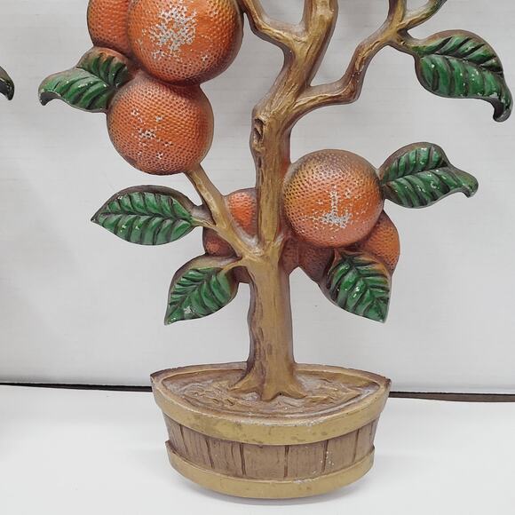 Vintage Sexton USA Cast Aluminum Potted Lemon and Orange Trees Wall Decor READ - Picture 8 of 12